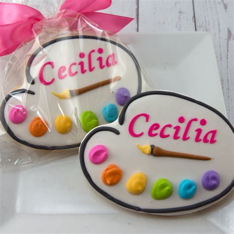 Artist Palette Cookies 12 Decorated Sugar Cookie Favors