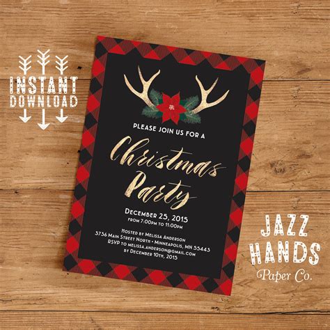 2 what is a christmas tree template? Christmas Party Invitation Template DIY Printable Holiday