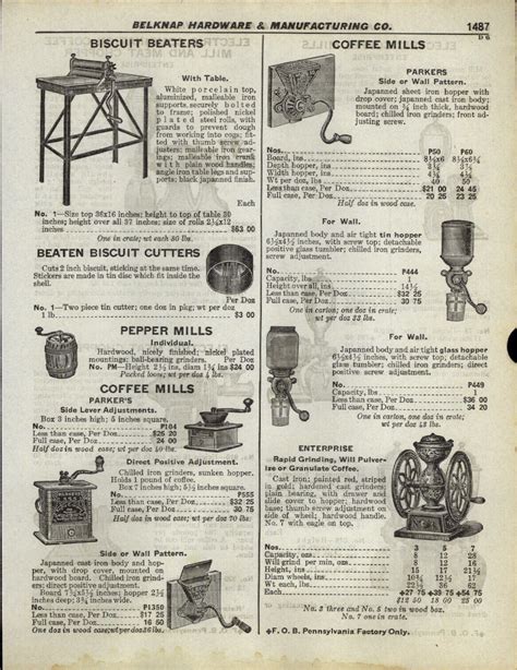 1930 Paper Ad Enterprise Coffee Mill Grinder Cast Iron Parkers