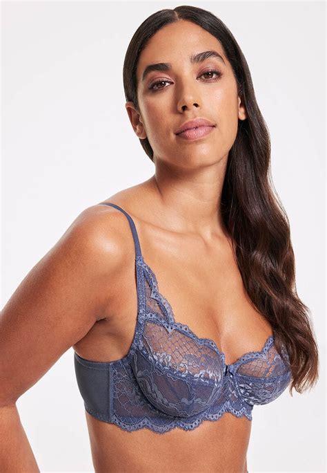 Womens Grey Lace Non Padded Bra Peacocks