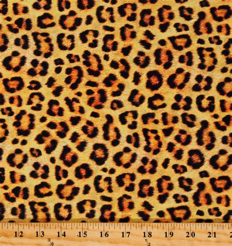 Cotton Cheetah Leopard Skin Print Animal Kingdom Gold Cotton Fabric