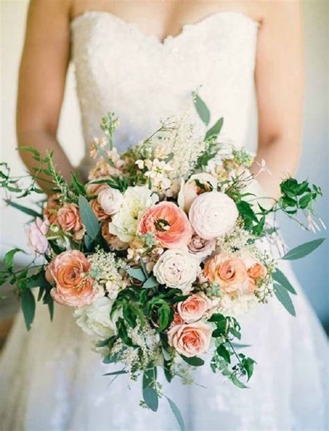 Pastel Color Wedding Bouquet Peach Wedding Flowers Flower Bouquet