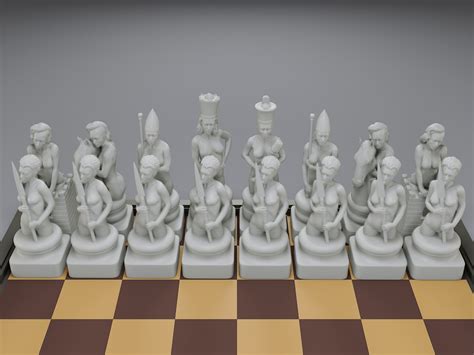 Beautiful Chess Female 3D Model In Board Games 3DExport