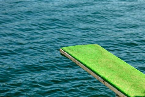 View Of Diving Board Springboard To Dive At Water Stock Image Image