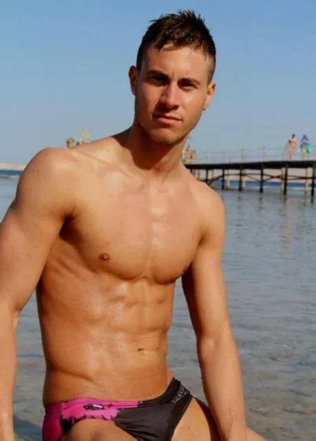 Shirtless Male Beefcake Muscular Beach Jock Hunk Speedo Dude Photo X