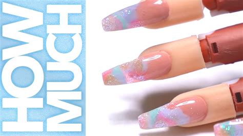 How Much Cotton Candy Dream Acrylic Nails Youtube