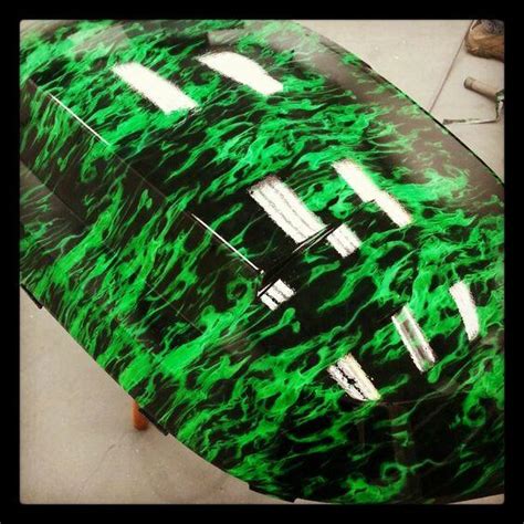 Green Fire Flames Hydrographic Water Transfer Film Hydro Dipping Dip