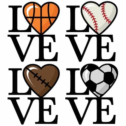 The most common free svg files for cricut material is metal. Love Sports Title Set scrapbook cut file cute clipart ...