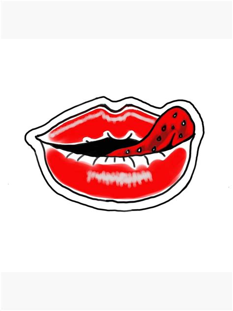 Lips And Teasing Tongue Red Lips Poster By Martaelezart Redbubble
