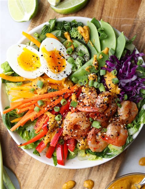 Asian Salad Bowls With Shrimp Whole30 Cook At Home Mom