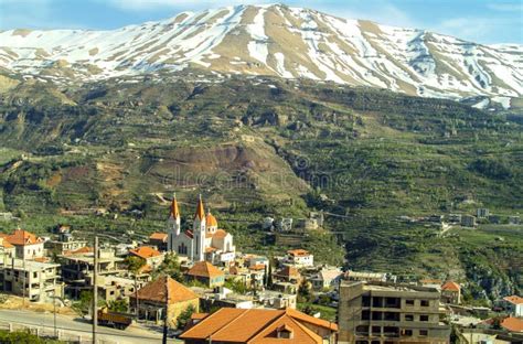 The Beautiful Mountain Town Of Bcharre In Lebanon Stock Photo Image