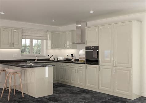 Fontwell High Gloss Ivory Kitchen Doors Made To Measure From £416