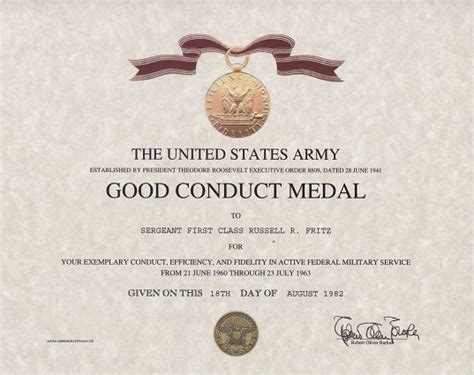 2 recent coloured photographs of applicants, size 3.5 cm x 5.0 cm. Army Good Conduct Medal Certificate Template (2 ...