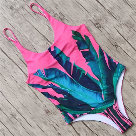 2018 push up swimsuit women sexy backless swimming suit female printed swimwear padded monokini