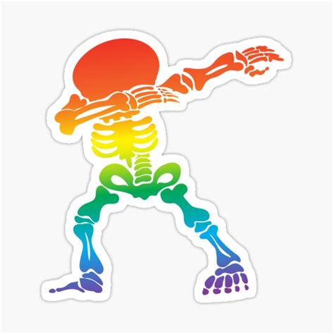 Pride Gay And Lesbian Dabbing Skeleton Sticker By DaMarco Redbubble