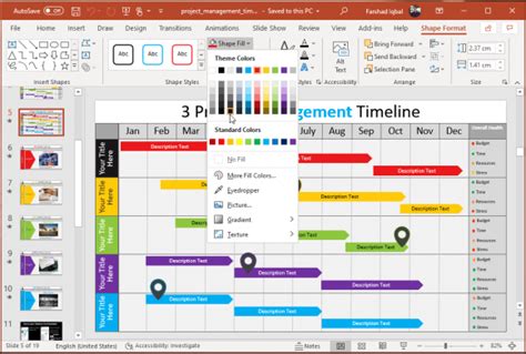 Powerpoint Project Management Timeline Gantt Chart Template