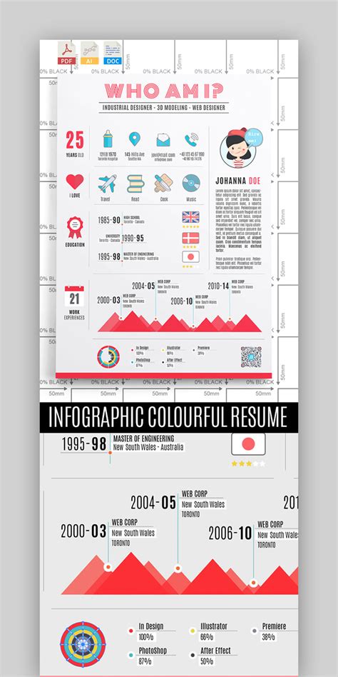 35 Infographic Resume Templates Background Infortant Document