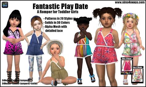 Fantastic Play Dates Romper For Toddlers By S4nexus Sims 4 Toddler
