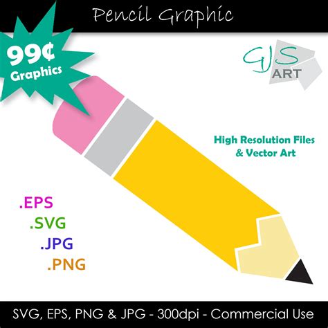 Pencil Svg File Pencil Clip Art Teachers Pencil Cut File Etsy