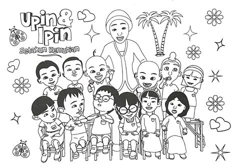 Gambar Mewarnai Upin Ipin Untuk Anak Paud Dan Tk