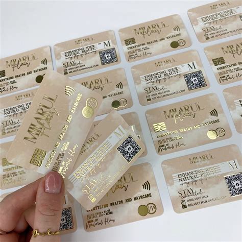 Nude And Gold Foiled Beauty Business Credit Card Style Business Loyalty