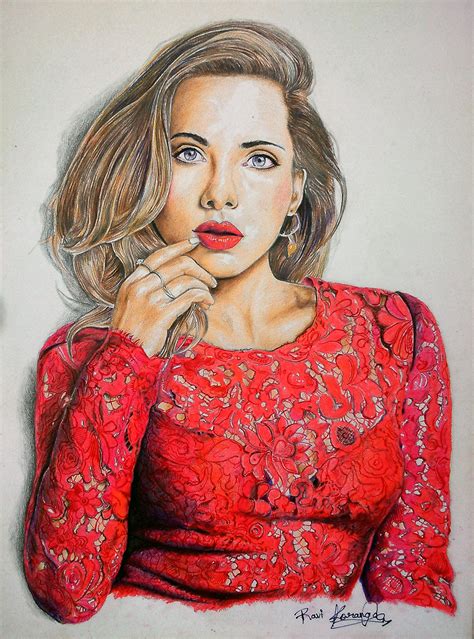 Scarlett Johansson Me Pencil Color 2016 Art