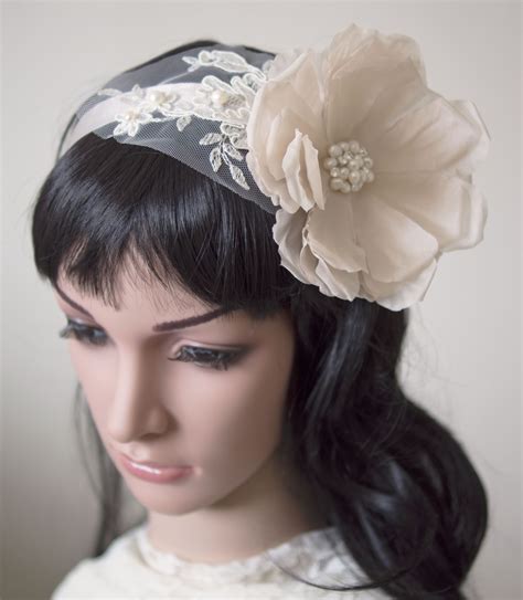 silk flower statement bridal hairpiece headband may be worn as a headband or a waistband