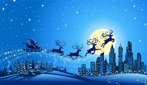 Christmas Reindeer And Sleigh Wallpapers Wallpaper Cave