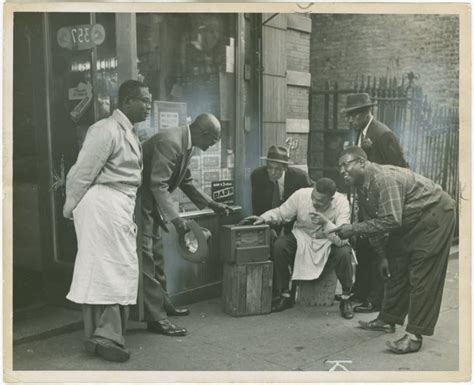 Image Title Harlem Residents In Front Of Shop Listening To The Radio