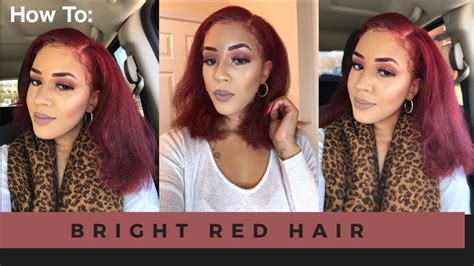 How I Dyed My Hair Red Without Bleach Loreal Hicolor Youtube