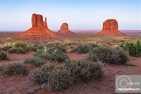 Monument Valley At Dusk Navajo Stock Photo