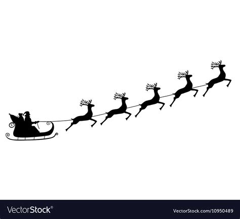 santa claus rides on the reindeer royalty free vector image