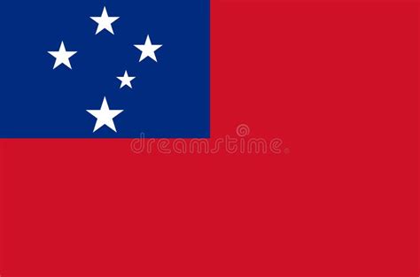 Samoan National Flag Official Flag Of Samoa Accurate Colors Stock