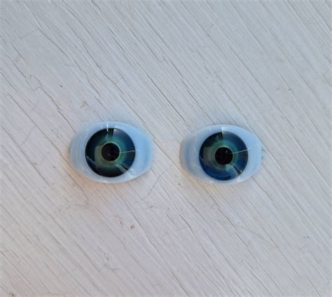 16mm eyo green acrylic oval doll eyes flat backed etsy