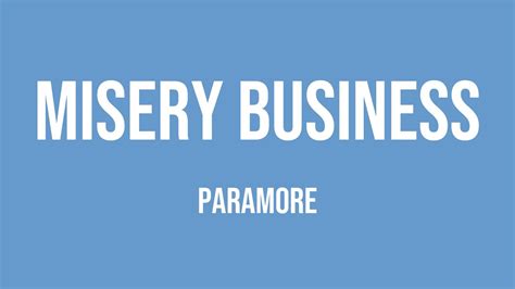 Misery Business Paramore Lyrics 🚀 Youtube
