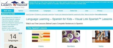 Spanish Web Site For Kids To Learn Spanish Fast Free Online Spanish