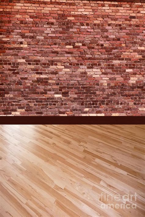 Brick Wall Wood Floor Background Photograph By Chelsylotze