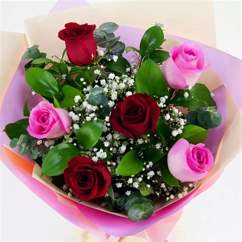 Online Pink And Red Roses Bouquet Standard T Delivery In Uae Ferns