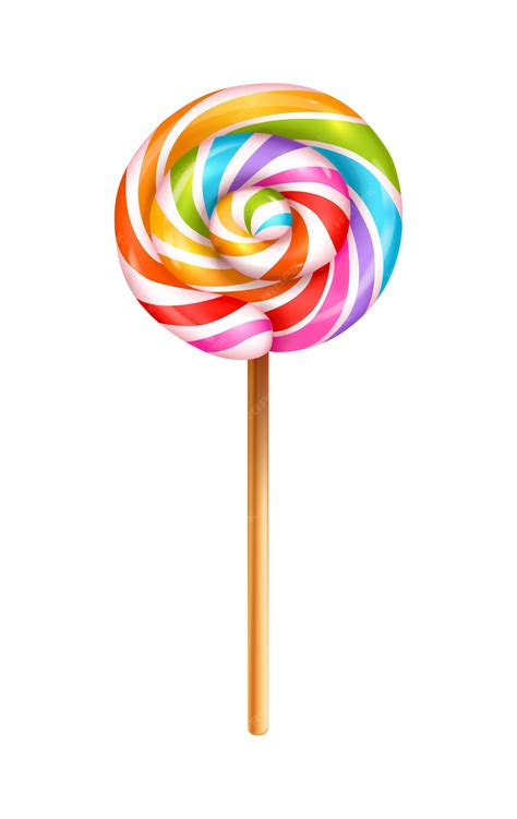 Premium Vector Realistic Lollipop Composition With Image Of Sweet