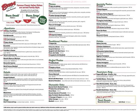 Online Menu Of Buca Di Beppo Italian Restaurant Restaurant Palo Alto