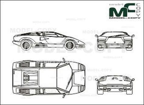 Lamborghini Countach 5000s 85 90 2d Drawing Blueprints 26096