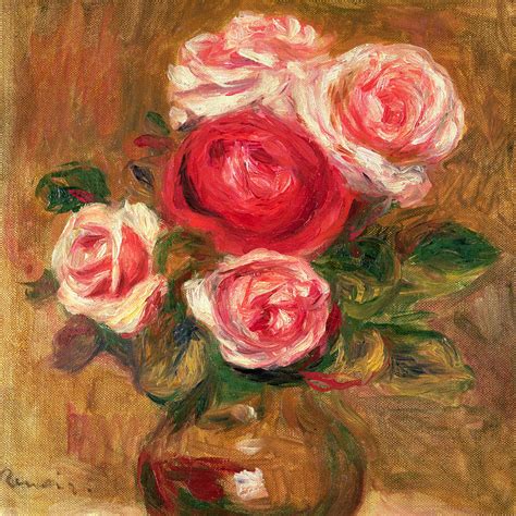 Roses In A Pot Painting By Pierre Auguste Renoir