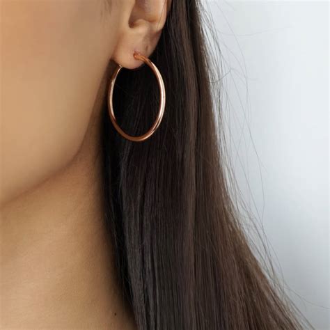 Quality Rose Gold Plated Hoop Earrings Three Sizes By Nikita By Niki