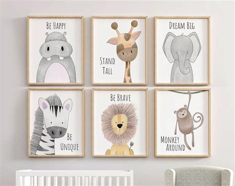 safari-nursery-decor-set-animal-nursery-prints-quote-nursery-etsy-nursery-animal-prints