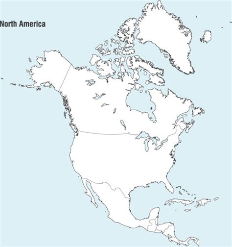 North America Map With Capitals Template North America Map