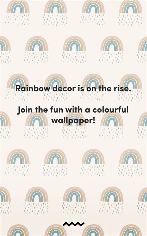 Cute Pastel Rainbow Raindrop Pattern Wallpaper Mural Hovia Uk