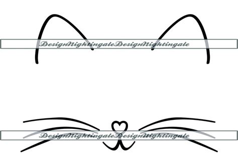 Cat Face 2 Svg Cat Ears Svg Whiskers Svg Cat Nose Svg Kitty Cat