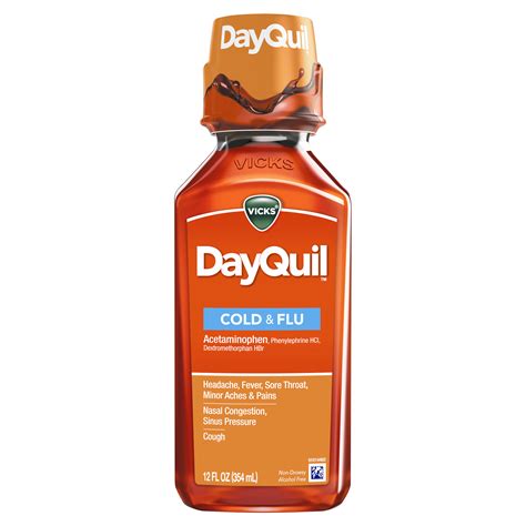 Vicks Dayquil Daytime Cold And Flu Liquid Medicine 12 Fl Oz Walmart