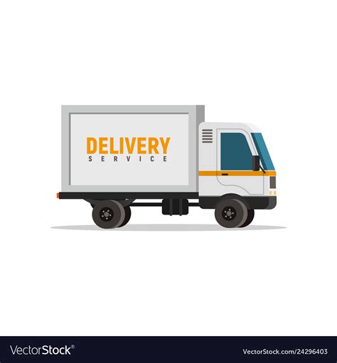Cartoon Delivery Truck Isolated Object Royalty Free Vector