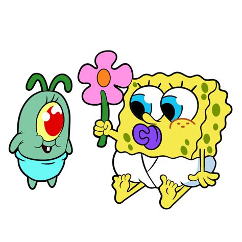 Kid Plankton And Baby Spongebob Spongebob Cartoon Spongebob Drawings